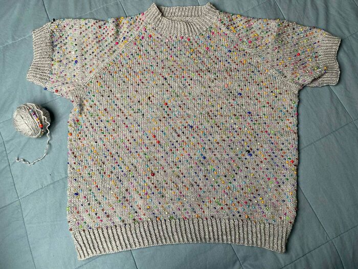 I Knitted About 10.000 Beads Into A Sweater To Feel Like Laerke Bagger