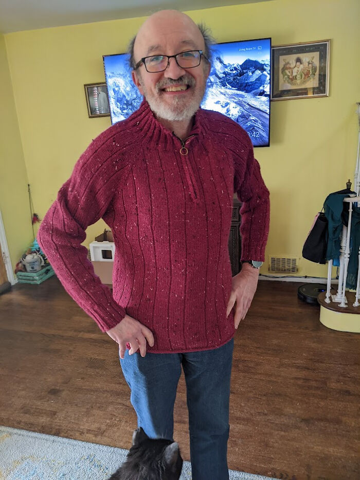 Sweater My Wife Knitted For Me Last Winter. She's The Best