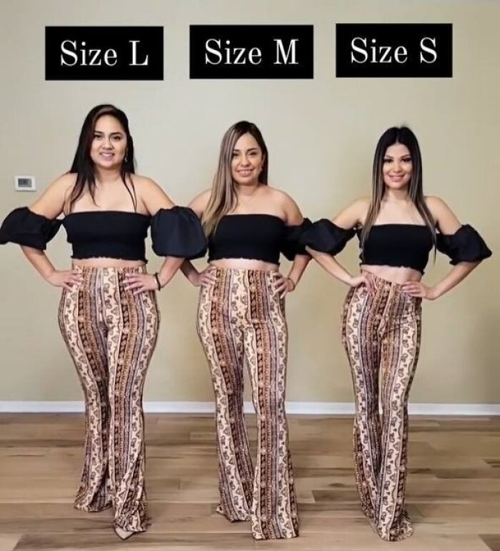 S, M And L: Three Women Try On The Same Outfit To Show How It Looks In Different Sizes