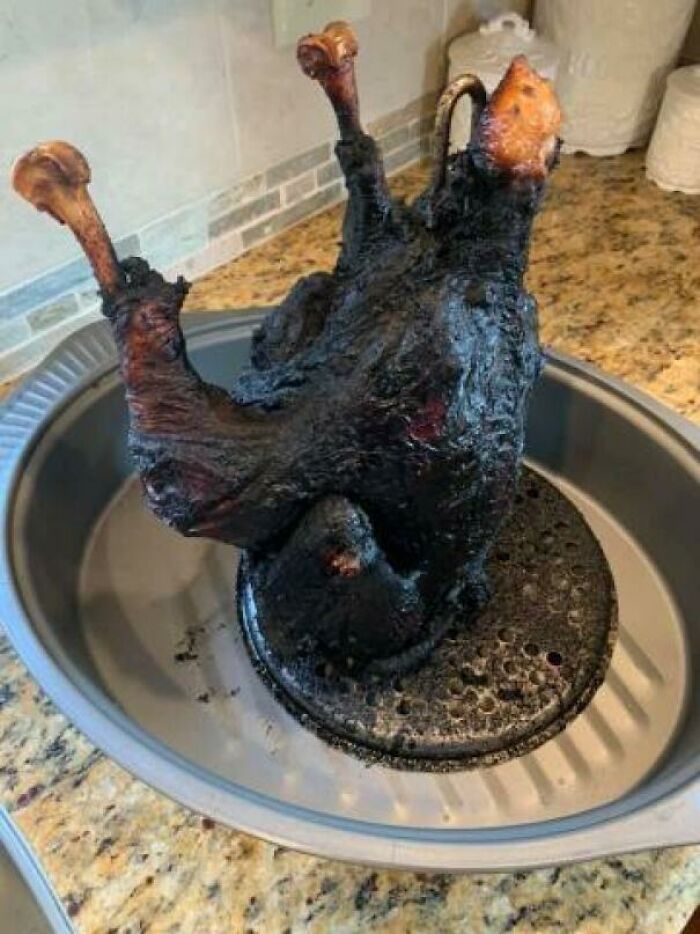 Thanksgiving Turkey Was Rubbed With Brown Sugar And Seasonings Before Being Deep Fried. Got Carmelized