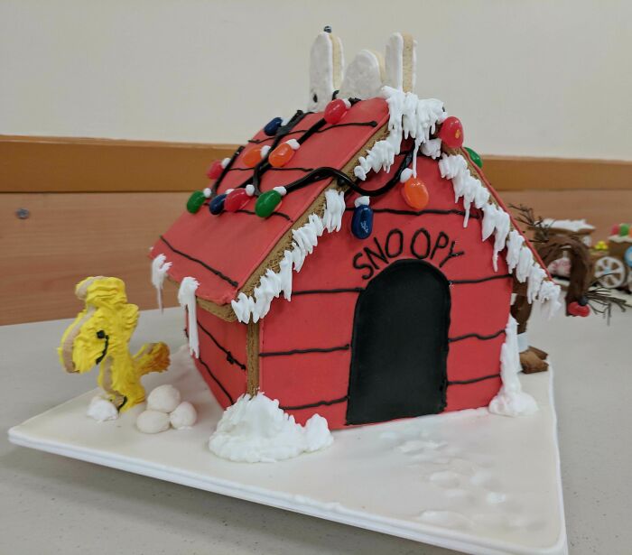Snoopy Christmas Gingerbread House