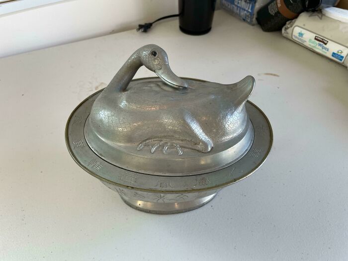 My Demented Grandmother Gave Me This Metal Duck Serving Dish And Said It Was Precious