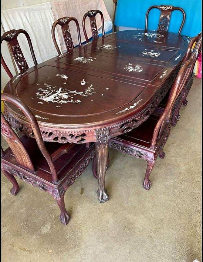$450 Find! Rosewood Table With Inlaid Mother Of Pearl! How’d I Do!?