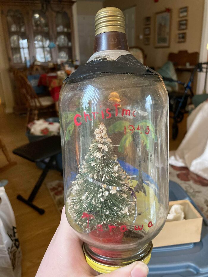 My Great-Grandpa Made This Christmas Ornament During Ww2 When He Was Stationed On Tarawa