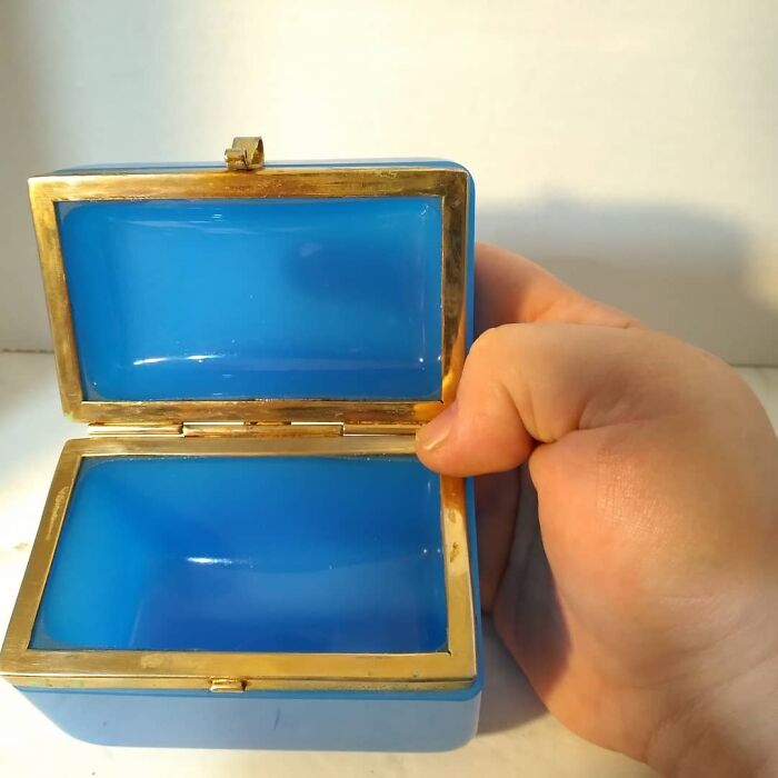 Likely French, Blue Opaline Glass, Believed To Be 1840-1860