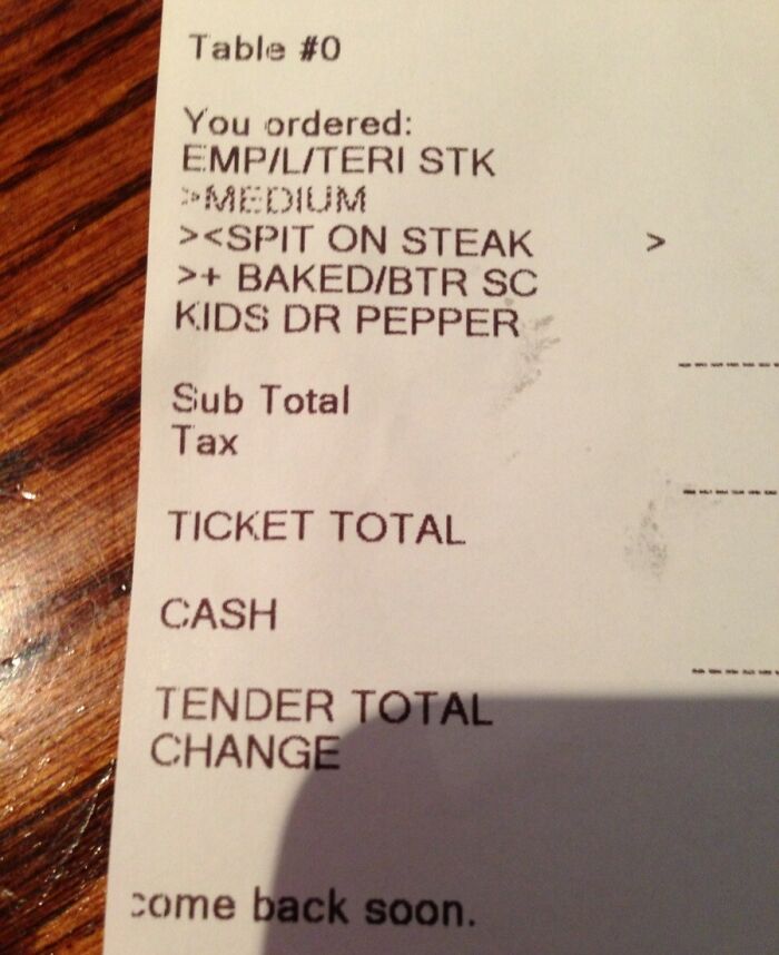Got A Steak At Sizzler And Never Looked At The Receipt Till Now