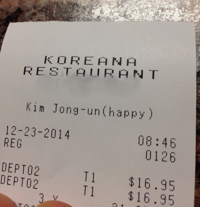 Just Had Korean For Dinner. Noticed This On The Receipt