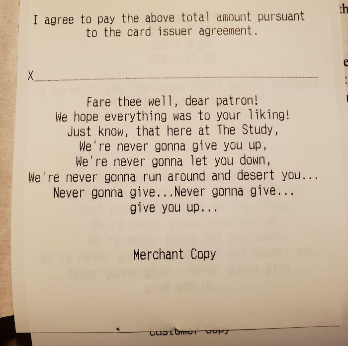 My Receipt At The Local Wine Bar Had A Familiar Message