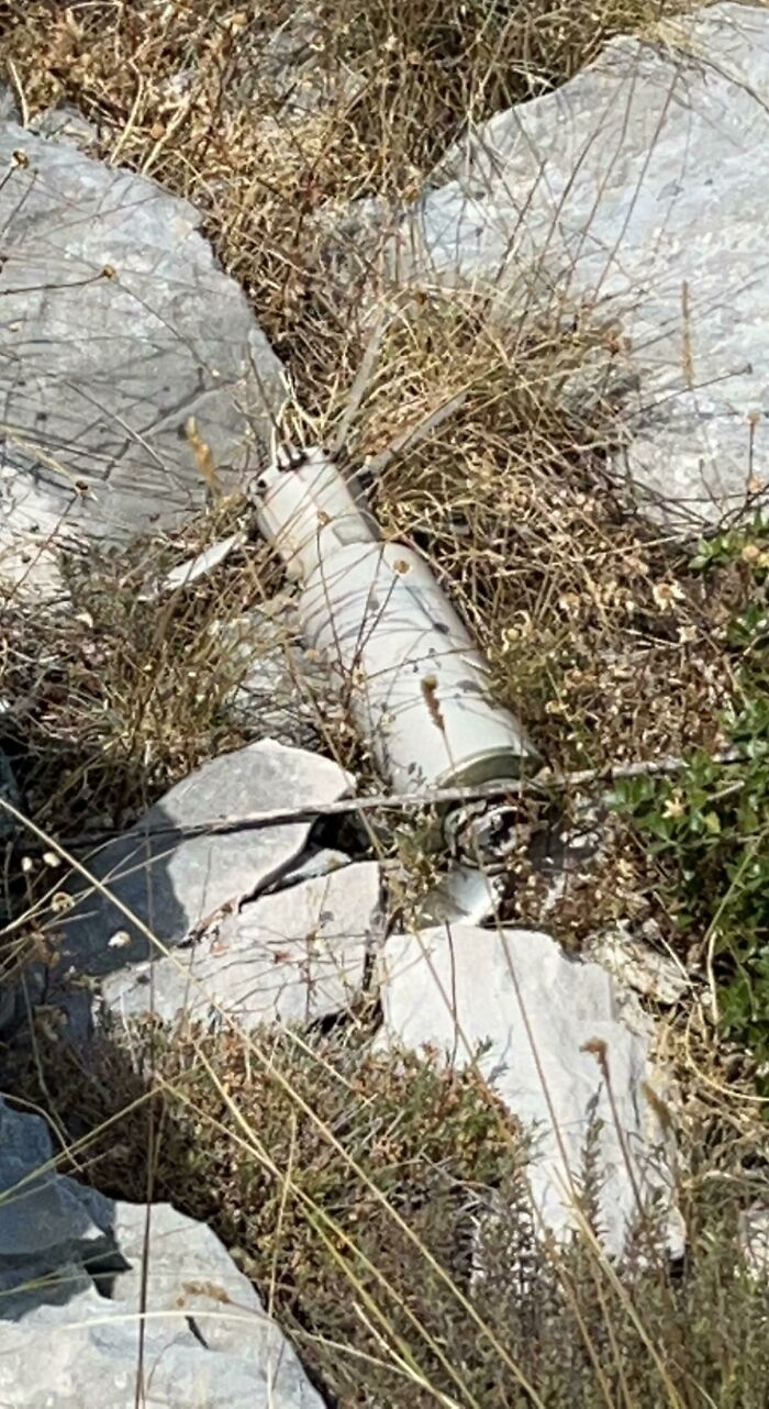 Encontré un objeto durante una excursión por Bosnia. Miren los pinchos al final. Me pregunto qué será 