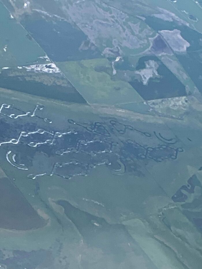 Weird Symbols In Saskatchewan Taken From 21,000ft