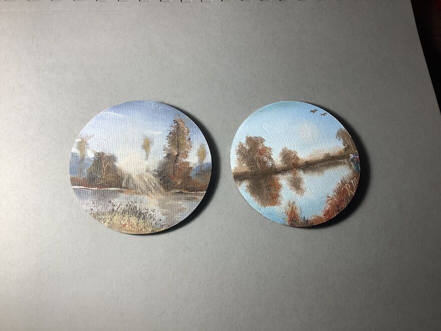 3 X 3 Oil Paintings (Age 13)