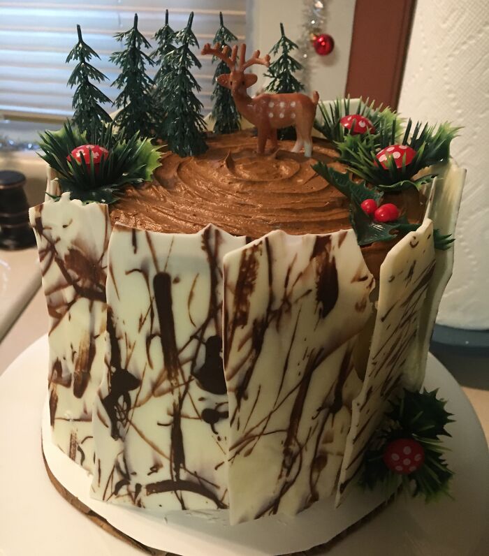My Christmas Cake This Year. Spice Cake With An Orange Buttercream