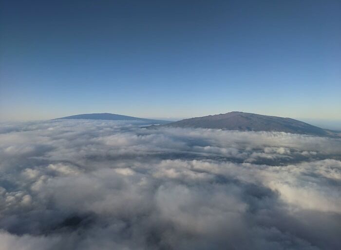 Picture of clouds and Mauna Kea