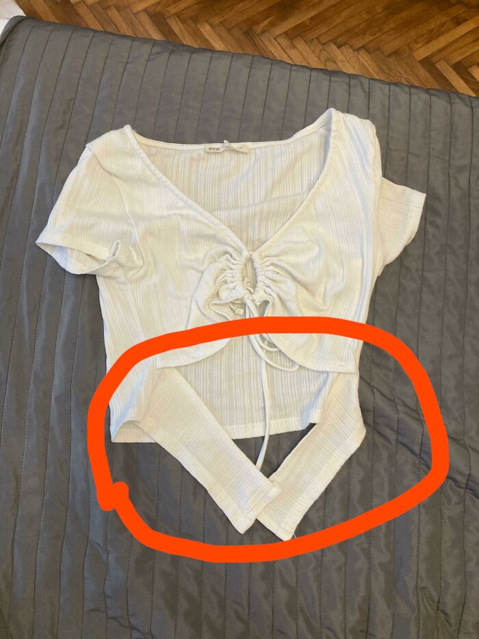 Hello, I've Got This T-Shirt As A Gift But I Have No Idea What Those Extremities I've Circled Are For, Or How I Shouldn't Wear Them. They're Too Short To Tie Together