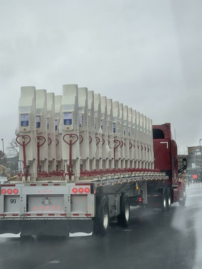 Found These White Pole Looking Things On A Truck With A Sticker On It While On A Road Trip. What Is This?