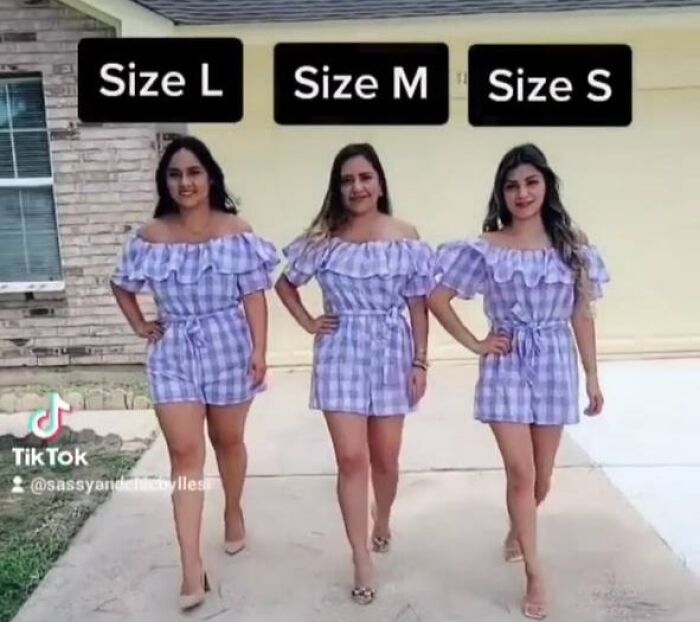 S, M And L: Three Women Try On The Same Outfit To Show How It Looks In Different Sizes