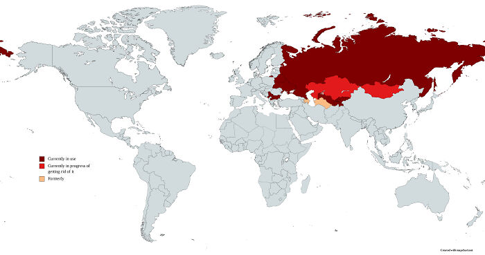 Use Of Cyrillic Alphabet Throughout The World