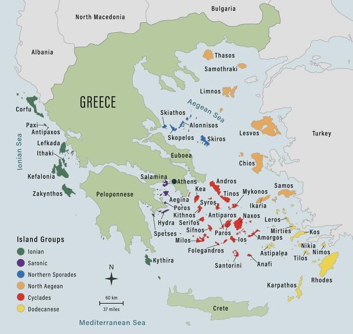 Map Of Greek Island Chains