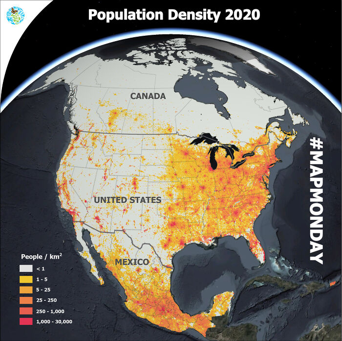 North American Population Density 2020