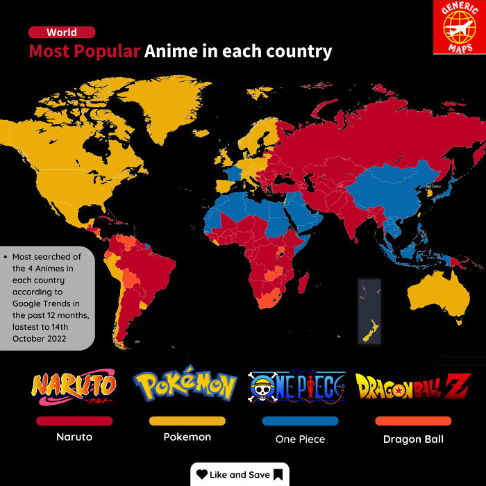 Most Popular Anime In Each Country