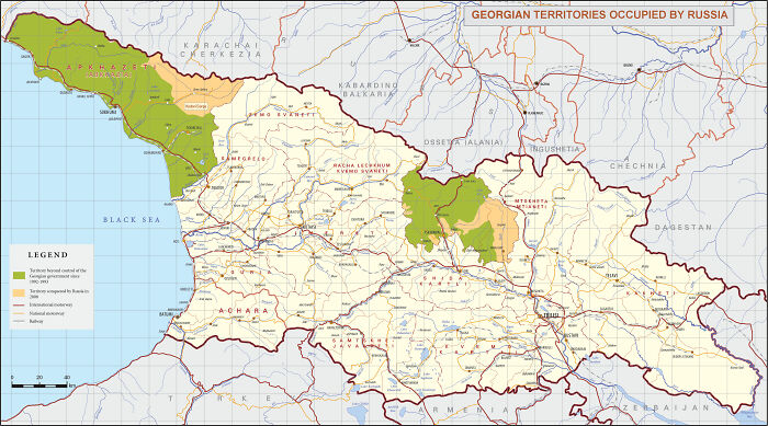 Georgian Territories Currently Occupied By Russian Forces