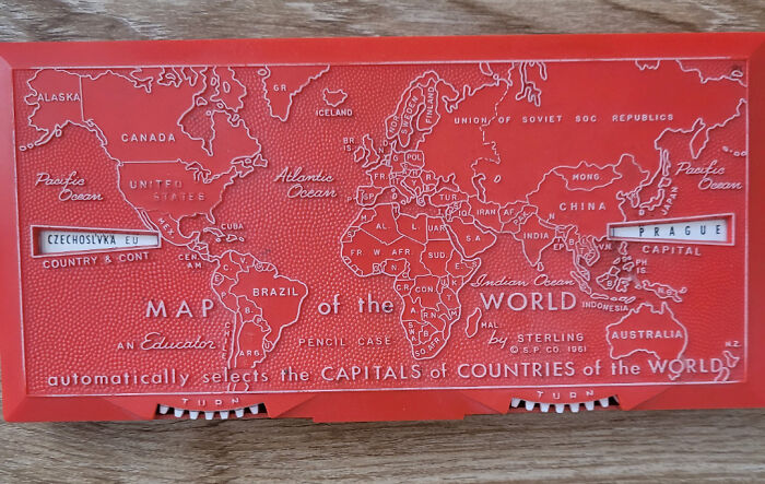 My Dad's World Map Pencil Case From 1961
