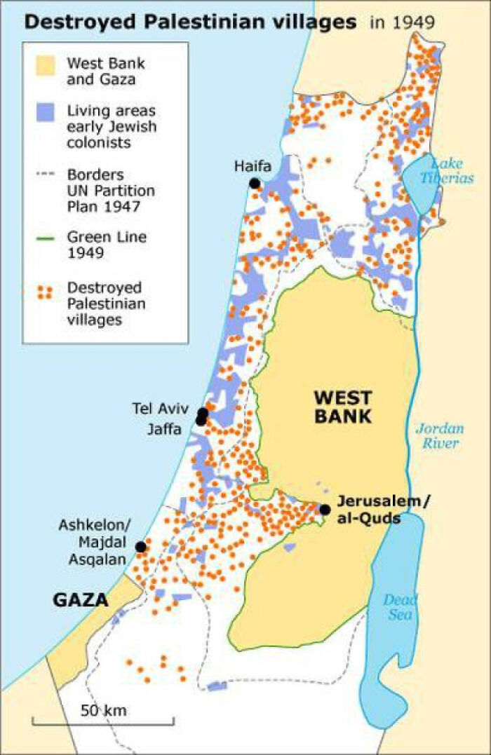 530 Palestinian Villages Destroyed And Depopulated In 1948
