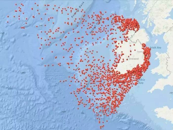 This Map Shows 3,554 Shipwrecks Around Ireland