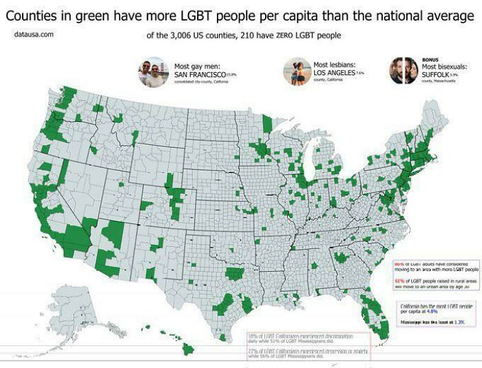 U.S. Counties That Have More LGBT People Per Capita Than The National Average