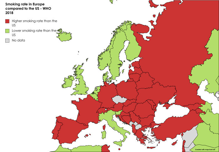 Smoking Rate In Europe Compared To The Us