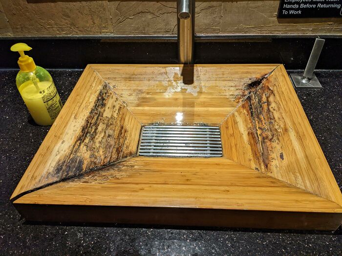 Restaurant Bathroom Sink, Made From... Wood