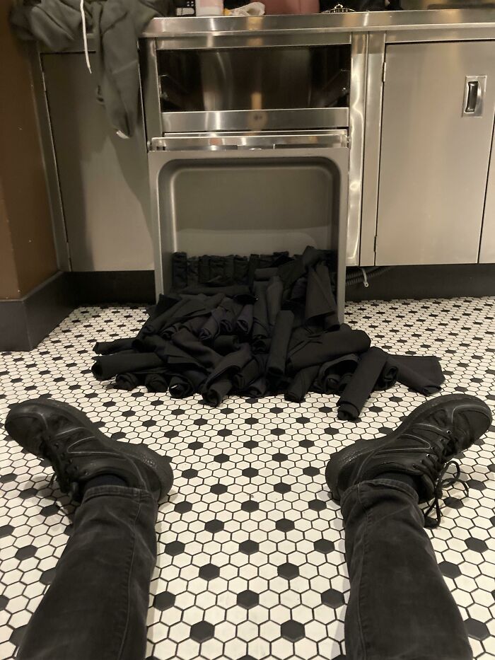 I Finished Rolling My Silverware After An Eleven-Hour Shift, Only To Have The Drawer I Loaded It In The Break And Fall To The Floor. I'm So Done With Today