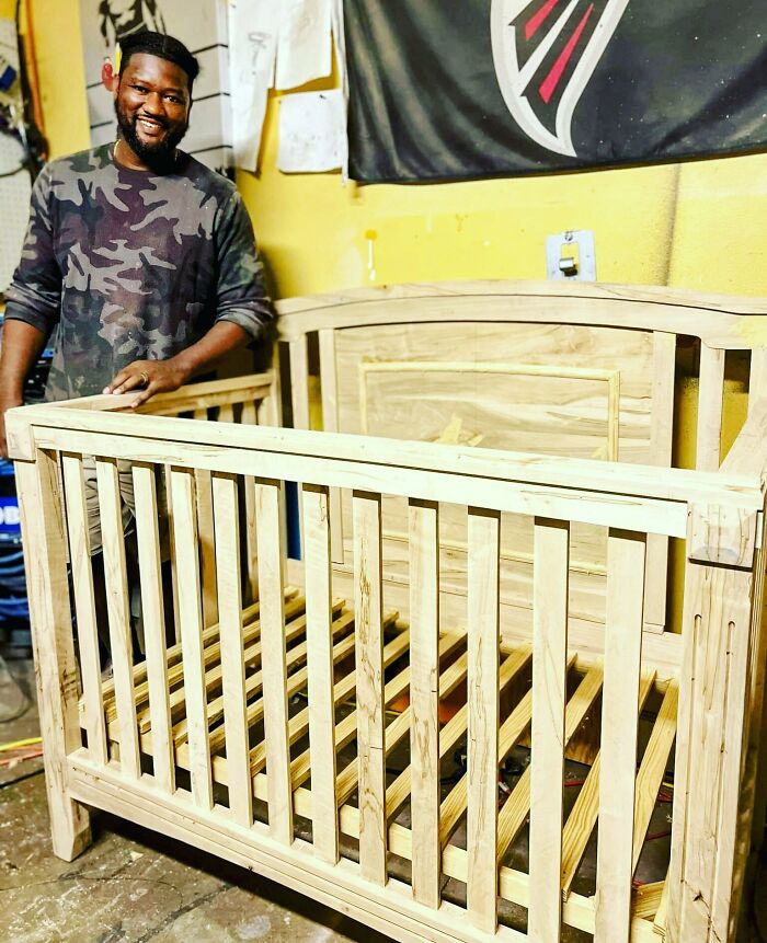 Long Time Lurker, First Time Posting. Baby Crib For My Nephew Made Out Of Ambrosia Maple. Learned Alot From This Build