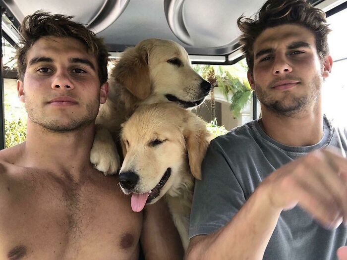My Twin And I With Our Twin Dogs