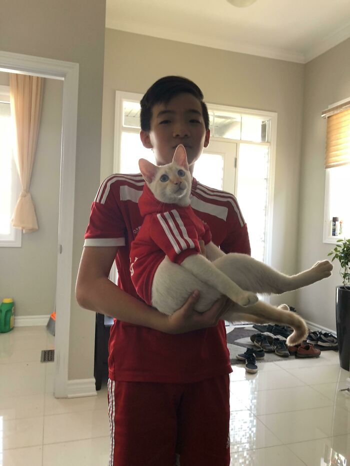My Brother And My Cat Have Matching Outfits