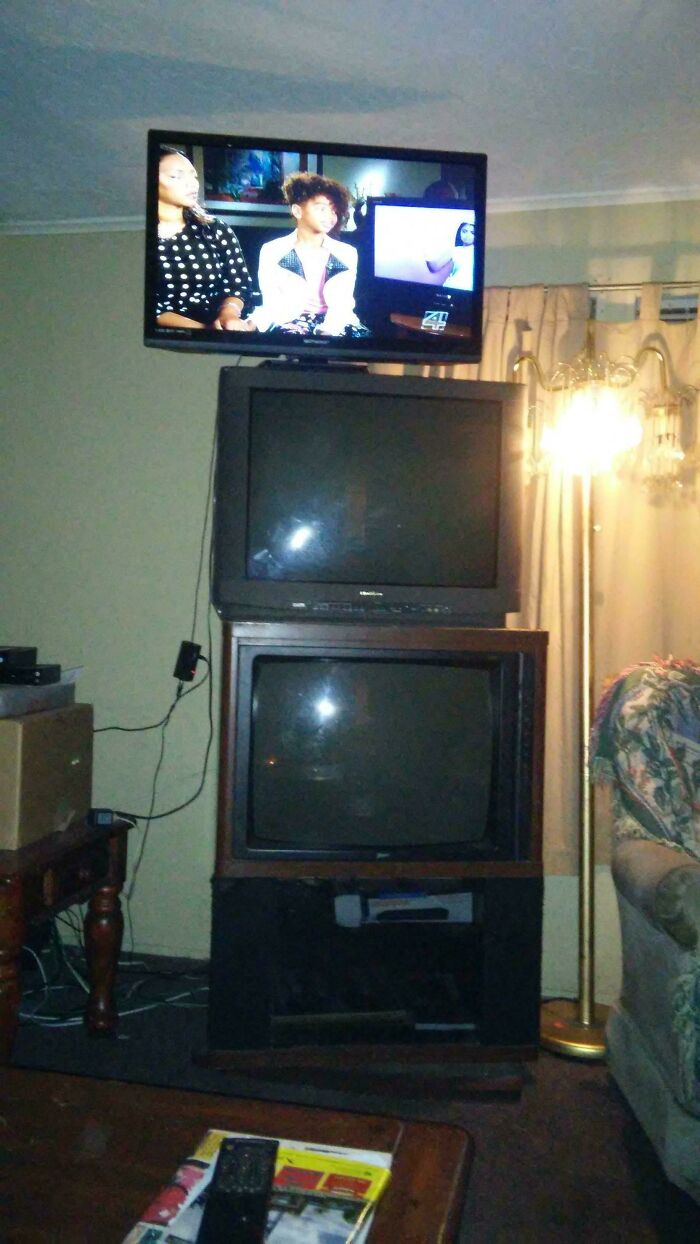 When You Are Too Lazy To Throw Out The Old TV