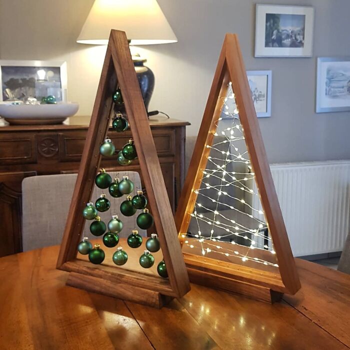 Hice árboles de Navidad minimalistas para celebrar en las fiestas