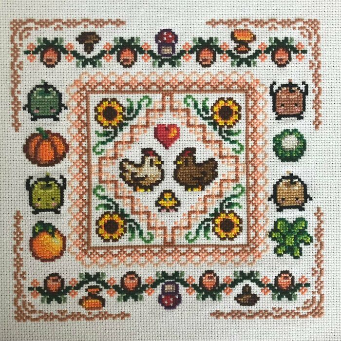 Stardew Valley Cross-Stitch I Made! Inspired By An Adorable Piece I Saw On This Sub A Couple Months Ago