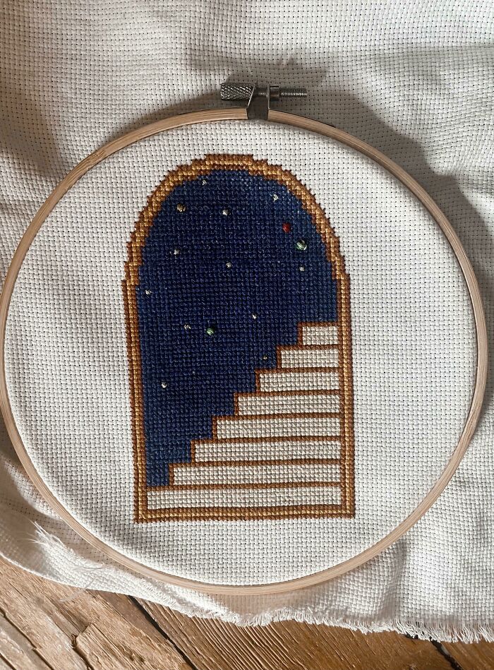 Showed My Boyfriend The Wonders Of Cross Stitch And Had To Show Off His First Project!