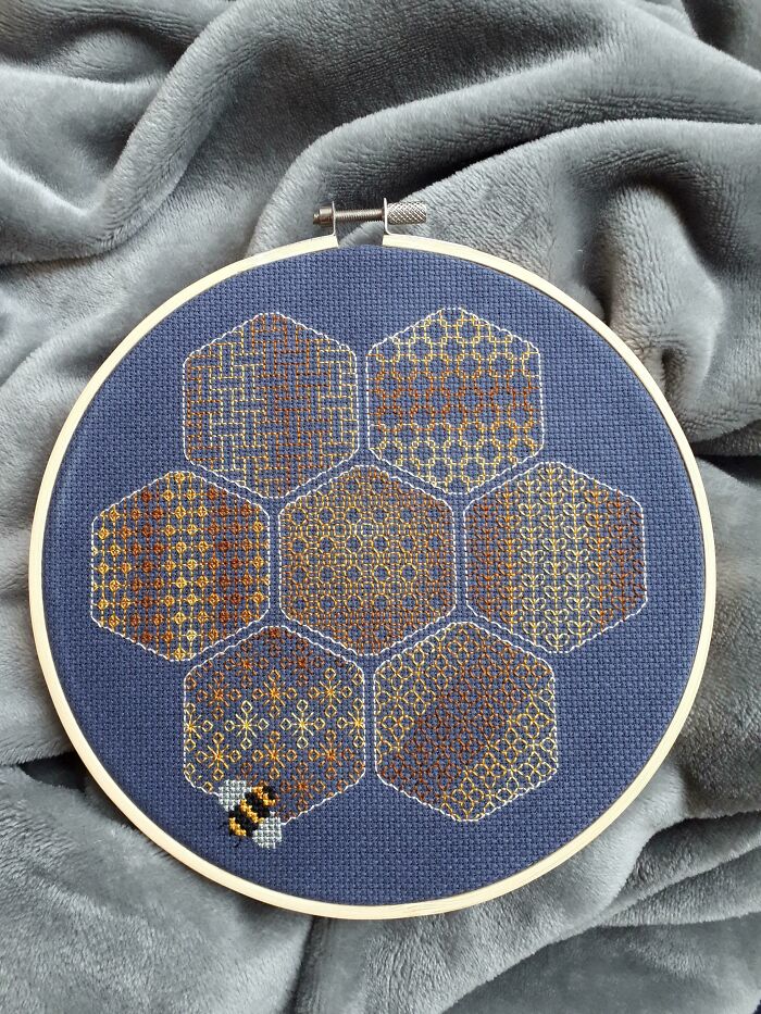 Blackwork Honeycomb. Pattern By Peppermint Purple