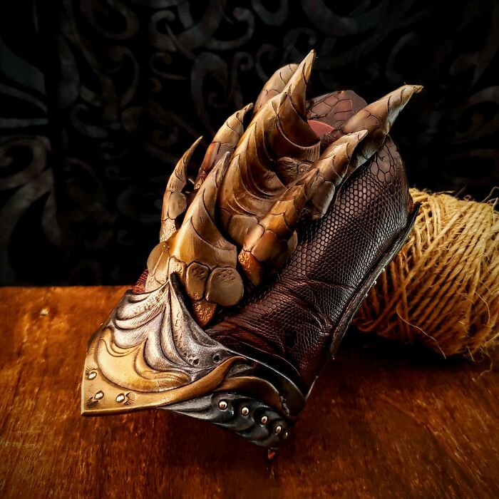 A Dragonscale Bracer I Made As A Gift- Heavily Inspired From Skyrim