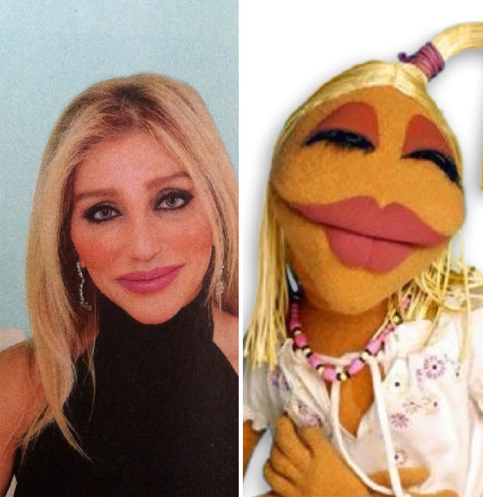 Janice From The Muppet Show and similar looking woman with big lips 