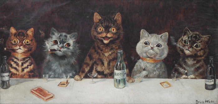 The Bachelor Party (1896) By Louis Wain
