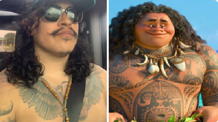 Maui From Moana and similar looking man with tattoos 