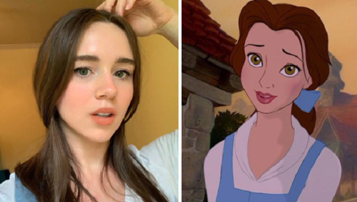 Belle From Beauty And The Beast and a similar looking girl 