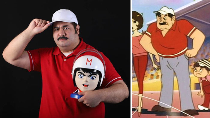 Pops Racer From Speed Racer and man looking similar 