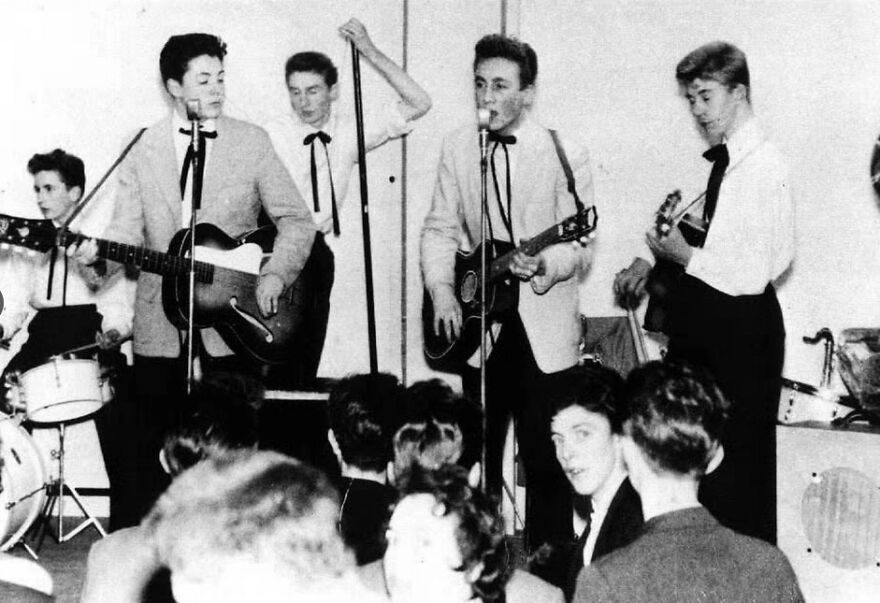The Quarrymen Playing In Matching Jackets