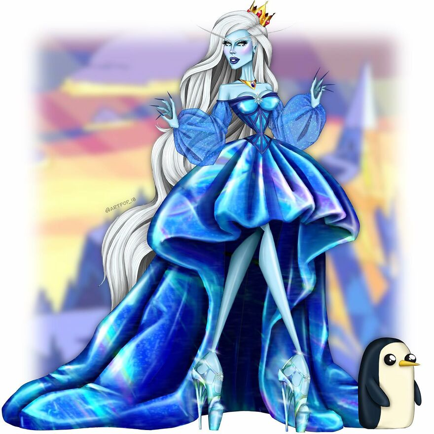 The Ice King/Queen & Gunter From Adventure Time