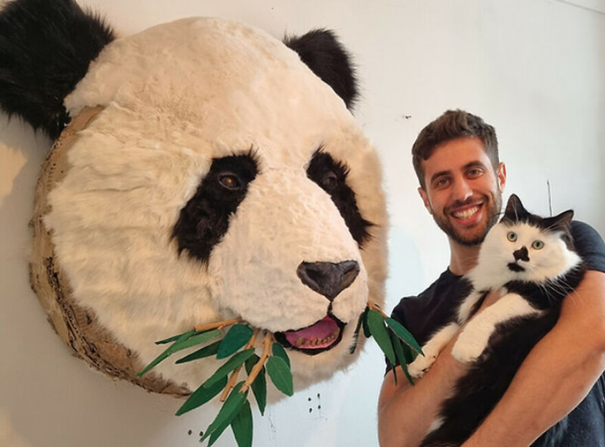 Artist Turns Cardboard And Other Discarded Materials Into Stunning Lifelike Animal Sculptures