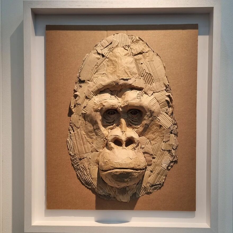 Artist Turns Cardboard And Other Discarded Materials Into Stunning Lifelike Animal Sculptures